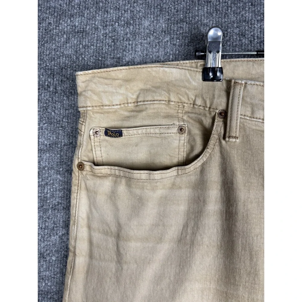 Polo Ralph Lauren Jeans Mens 40x32 Hampton Relaxed Straight Khaki Denim